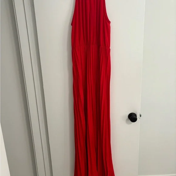 Red High Neck Maxi Dress - Picture 5 of 7